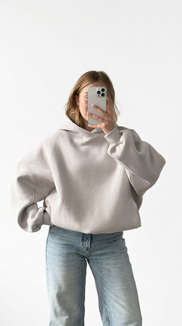 Zavynia Women's fleece pullover sweatshirt close-up