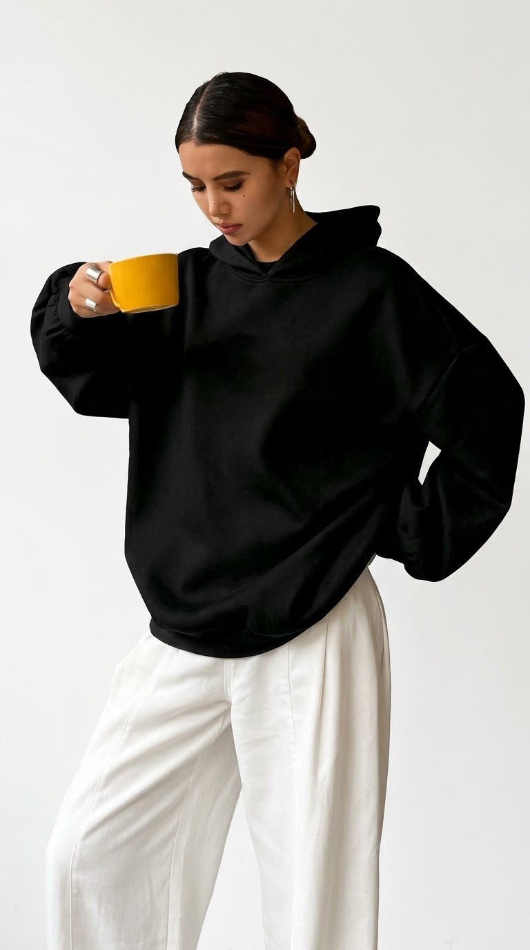 Zavynia Women's Oversized Fleece Hoodie front view